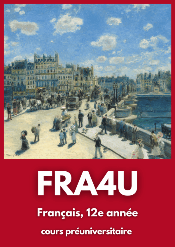Français, 12e année, cours préuniversitaire (FRA4U)